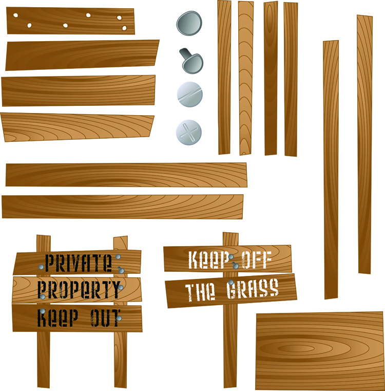 free vector Vector Wood Textures and Signs